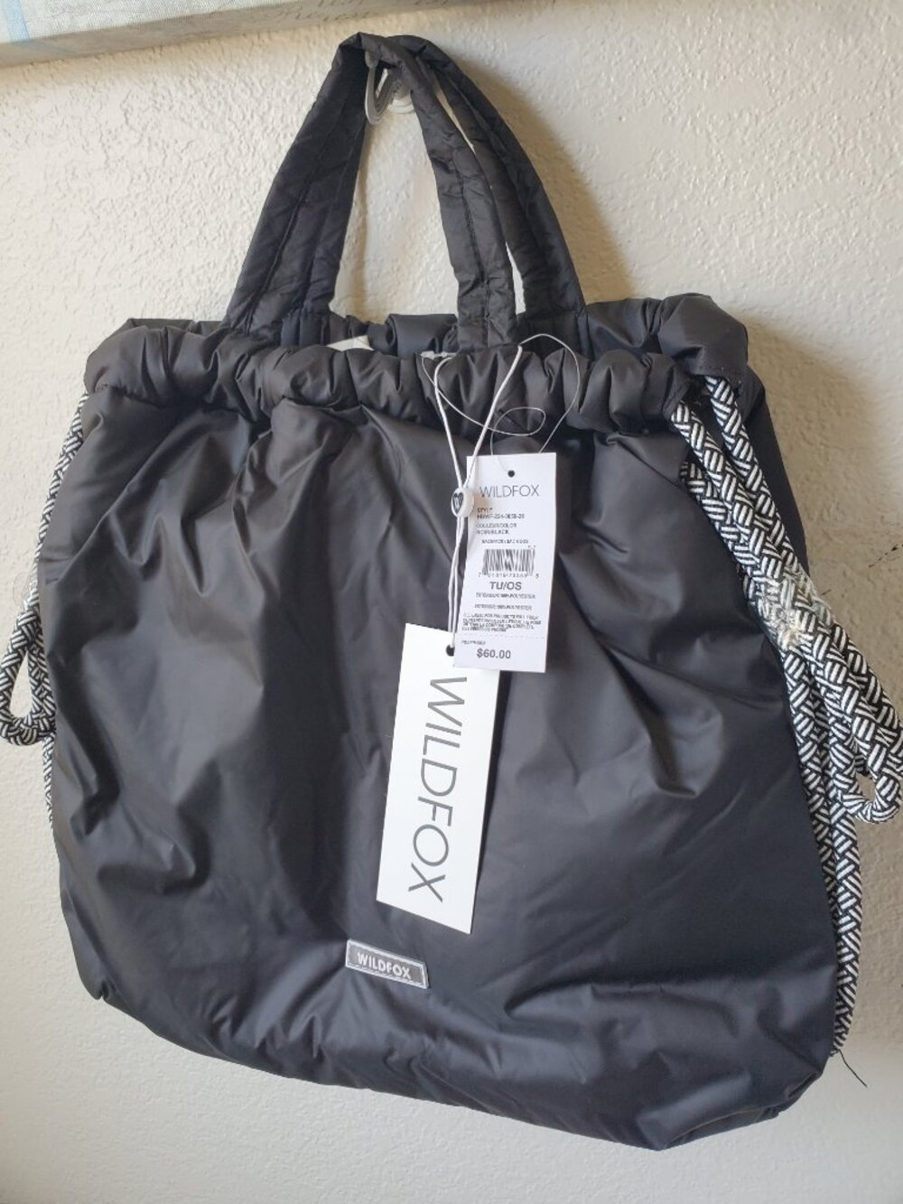 Wildfox Black & Gray  Drawstring Backpack - Picture 10 of 14